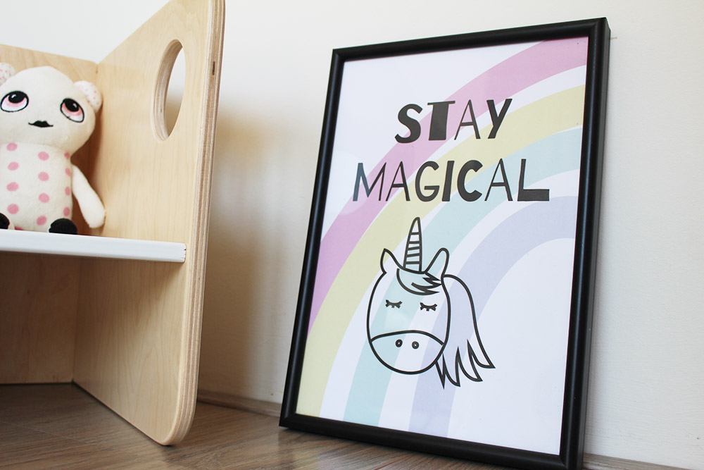 poster kinderkamer babykamer unicorn stay magical