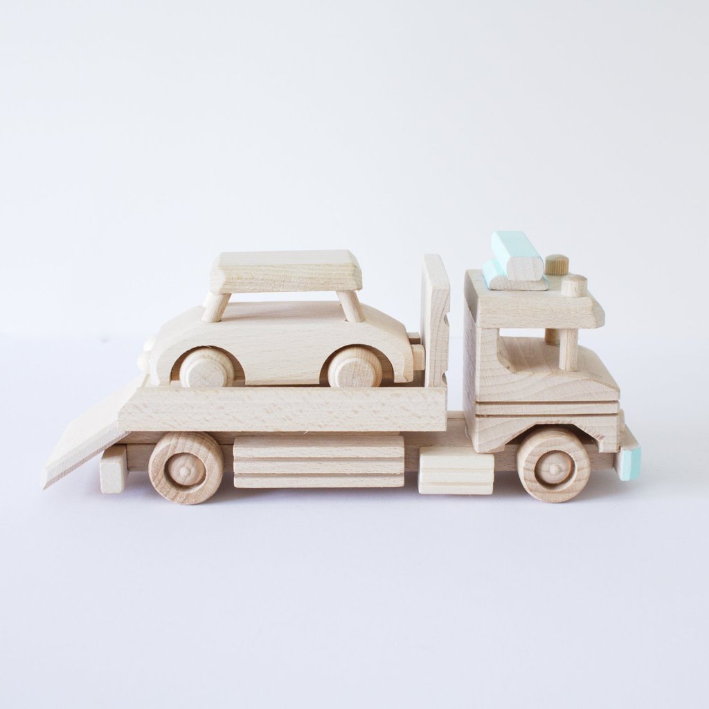 houten speelgoed auto vrachtwagen