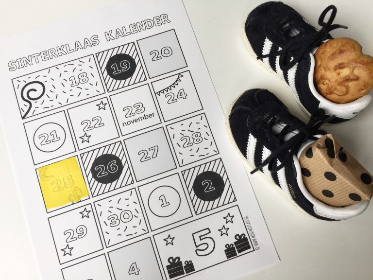 Welke dag schoen zetten printable kalender
