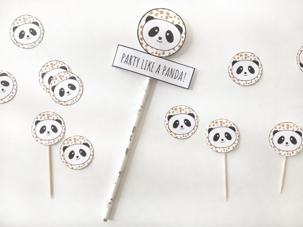 panda verjaardag versiering kind printables