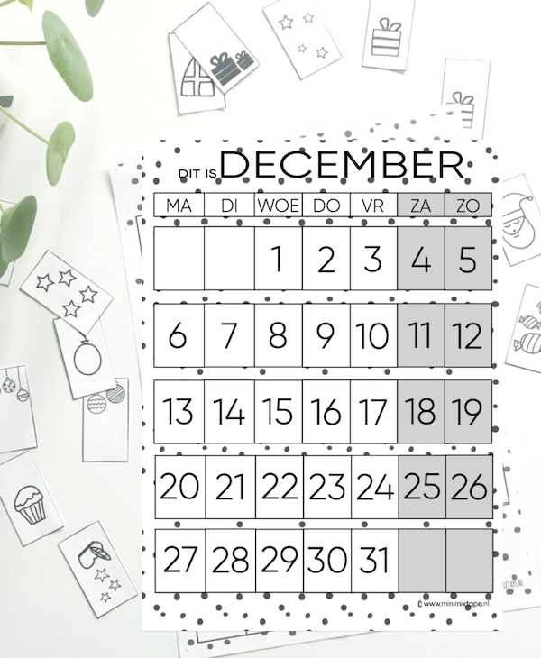 Download de december printable maandplanner met symbolen: orde in de chaos!
